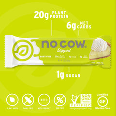 No Cow Key Lime Pie vegan bar in hand for steady energy.