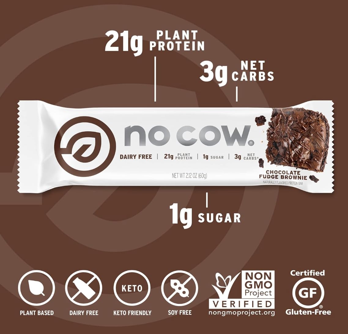 Half-eaten No Cow bar reveals chewy, fiber-rich bite