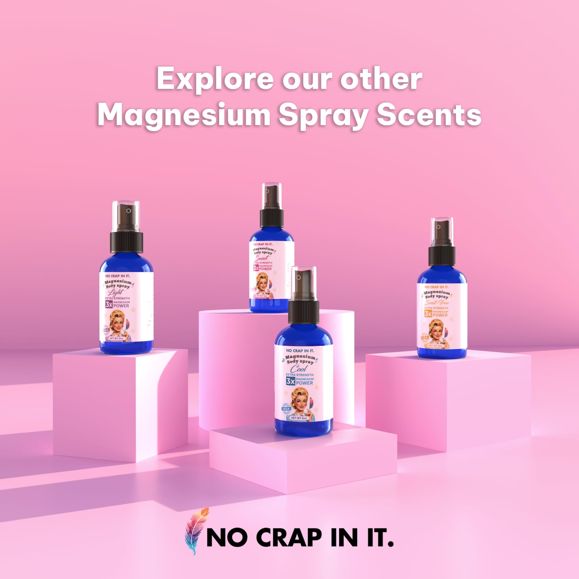 No Crap In It magnesium spray ingredients closeup suggests a balanced blend.