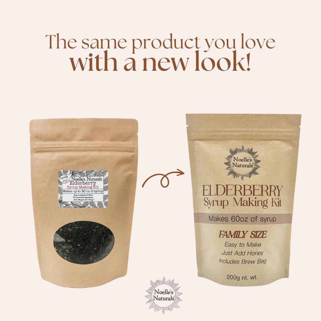 Noelle's Naturals elderberry ingredients array supports delicious, customizable syrup with organic spices.