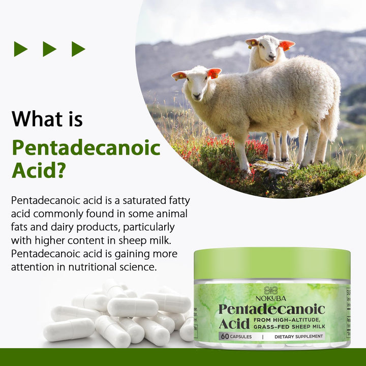 Nokuba Pentadecanoic Acid sourced from high-altitude sheep milk.
