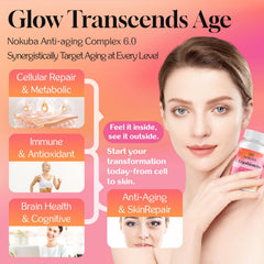 Nokuba hyaluronic acid capsules with glossy label for skin hydration