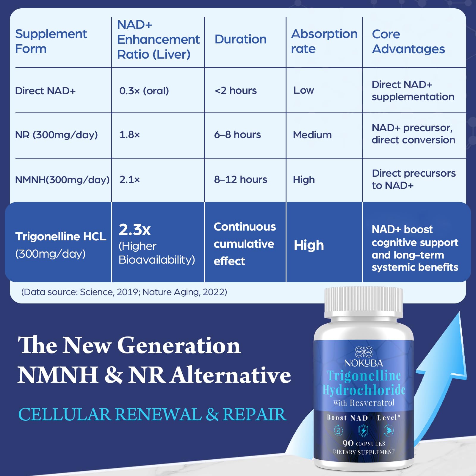Bottle on table highlights easy intake and on-the-go support for energy.