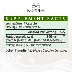 Nokuba Pentadecanoic Acid capsules ready for daily intake.