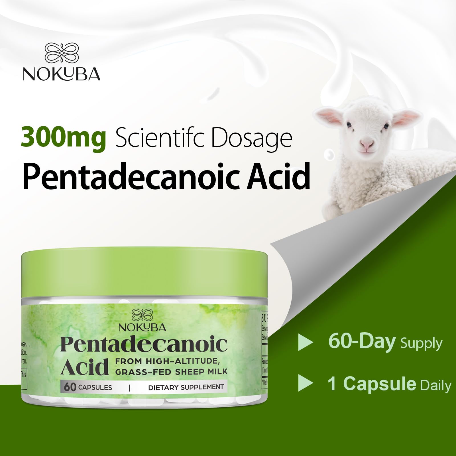 Nokuba Pentadecanoic Acid third-party testing seal confirms quality.