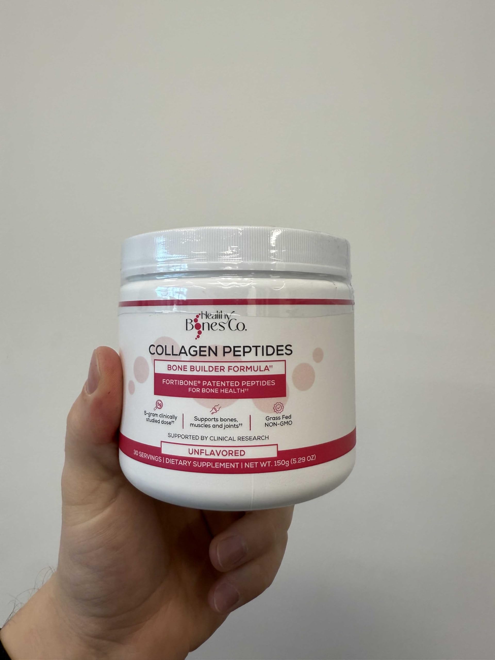 Non-GMO label on Fortibone packaging emphasizes quality standards