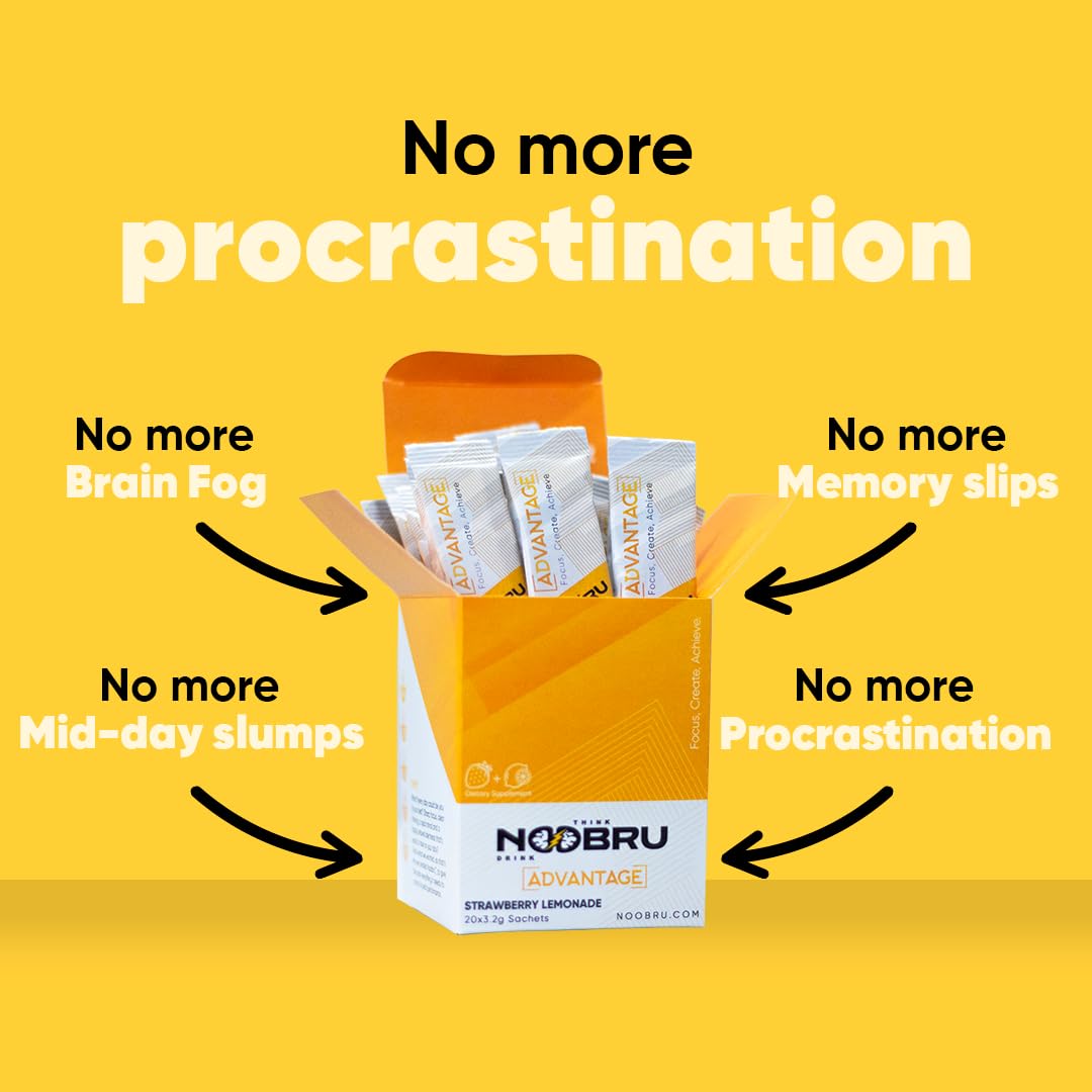 Noobru Advantage bottle alongside multiple sachets for portability.