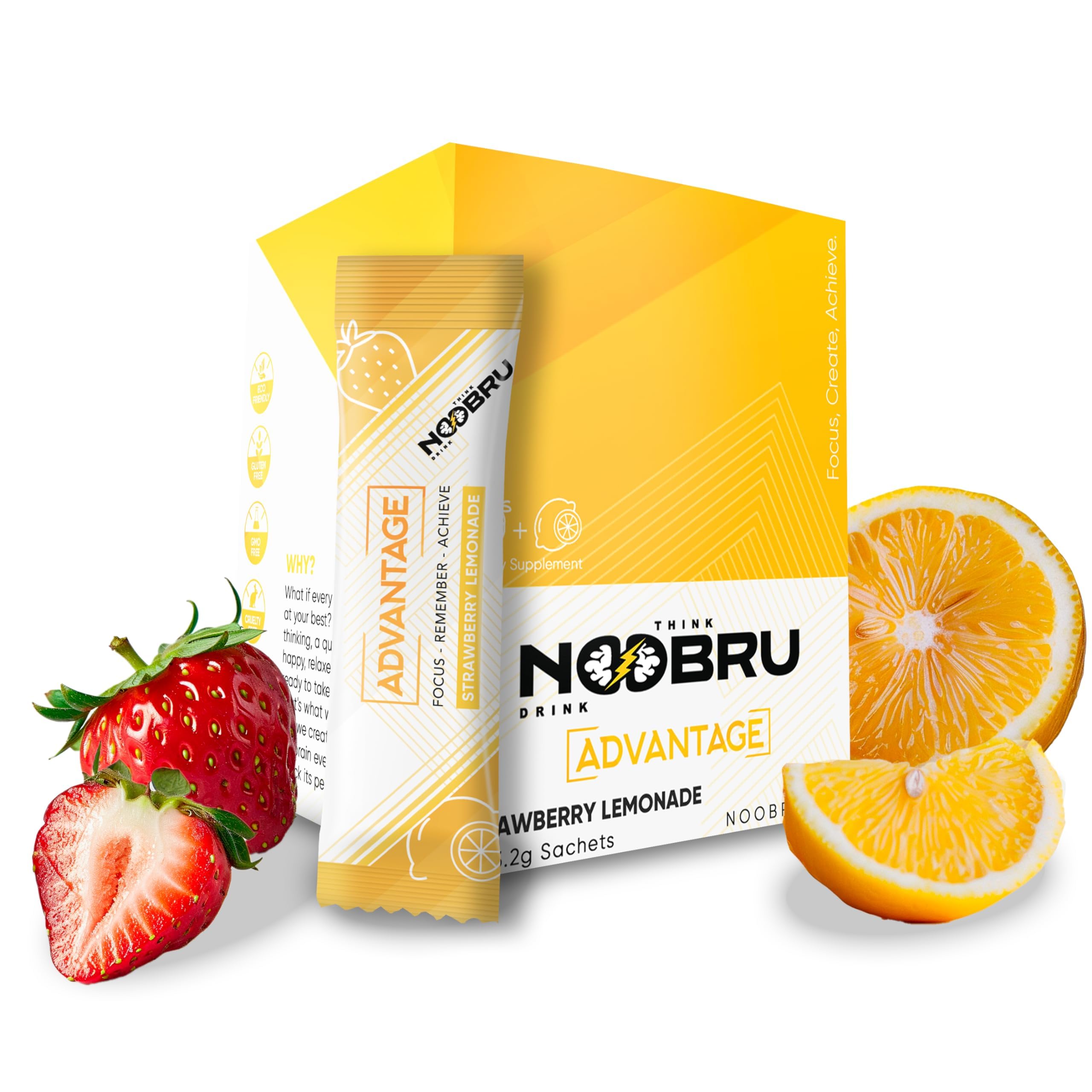 Noobru Advantage front packaging for daily cognitive support on the go.