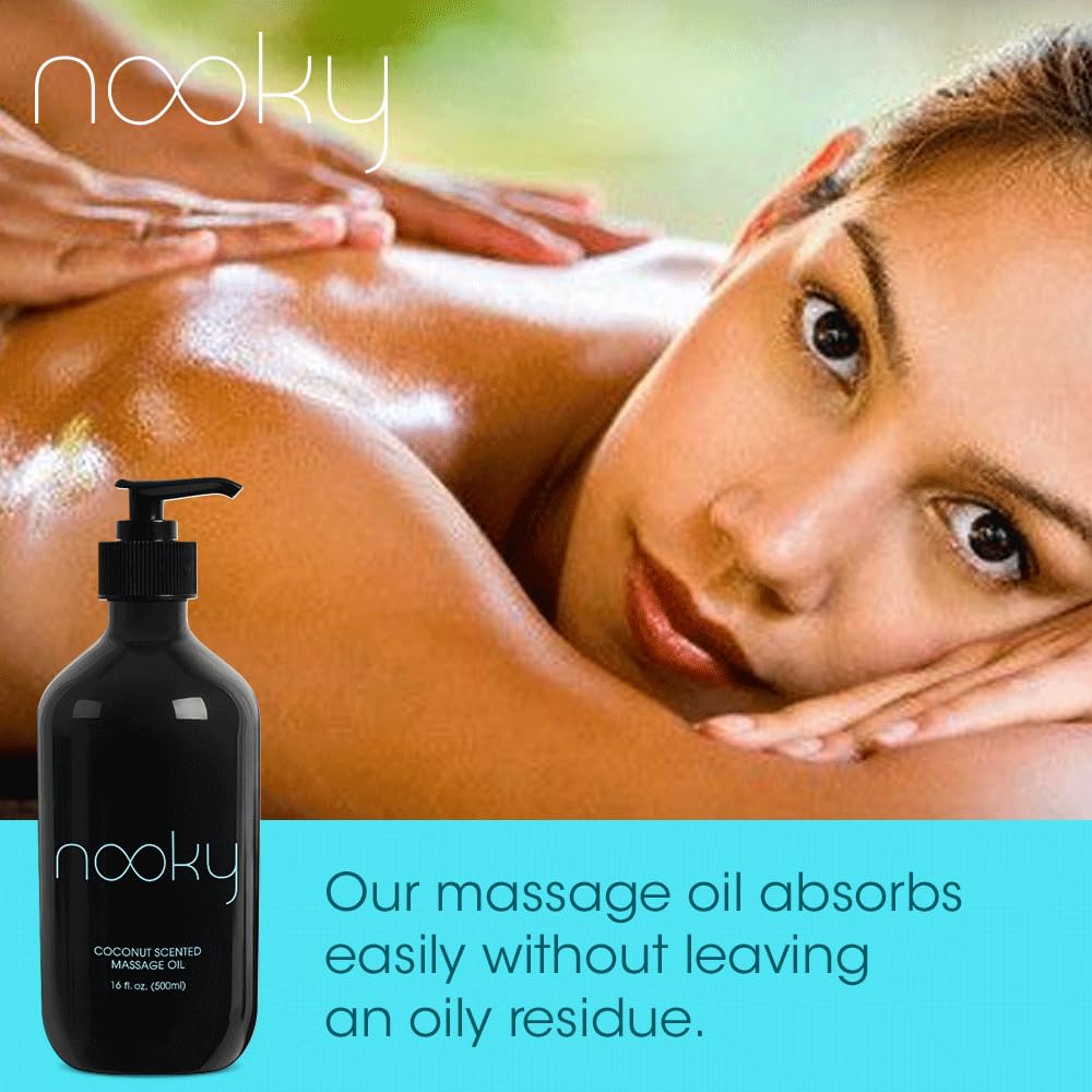 Nooky coconut oil pour for quick, even absorption