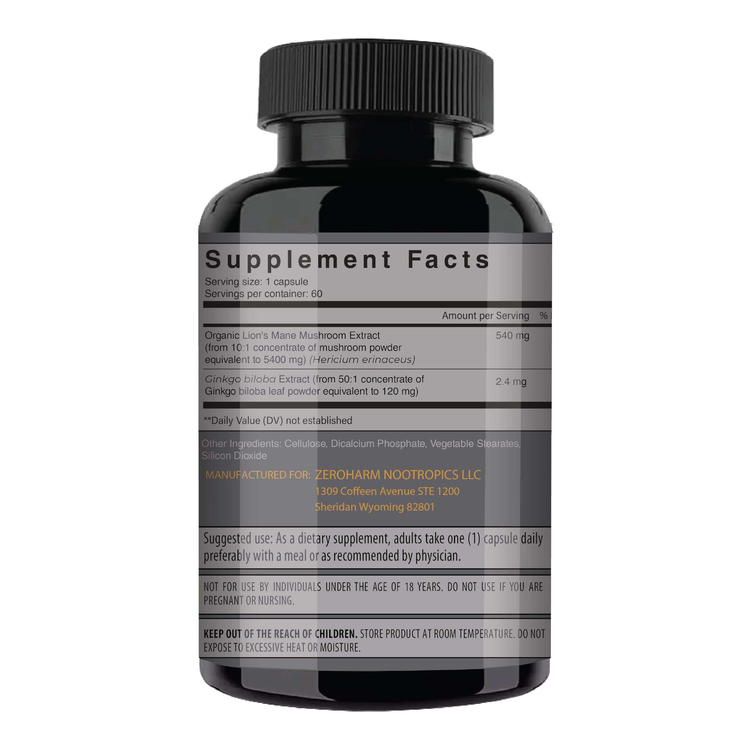 NooMost Lions Mane bottle on desk evokes focused, steady energy.