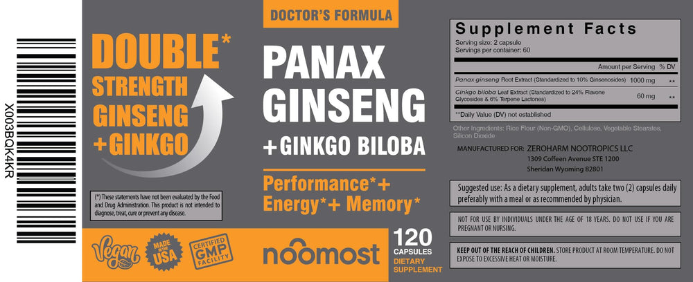 NooMost label close-up showing natural ingredients and vegan formulation