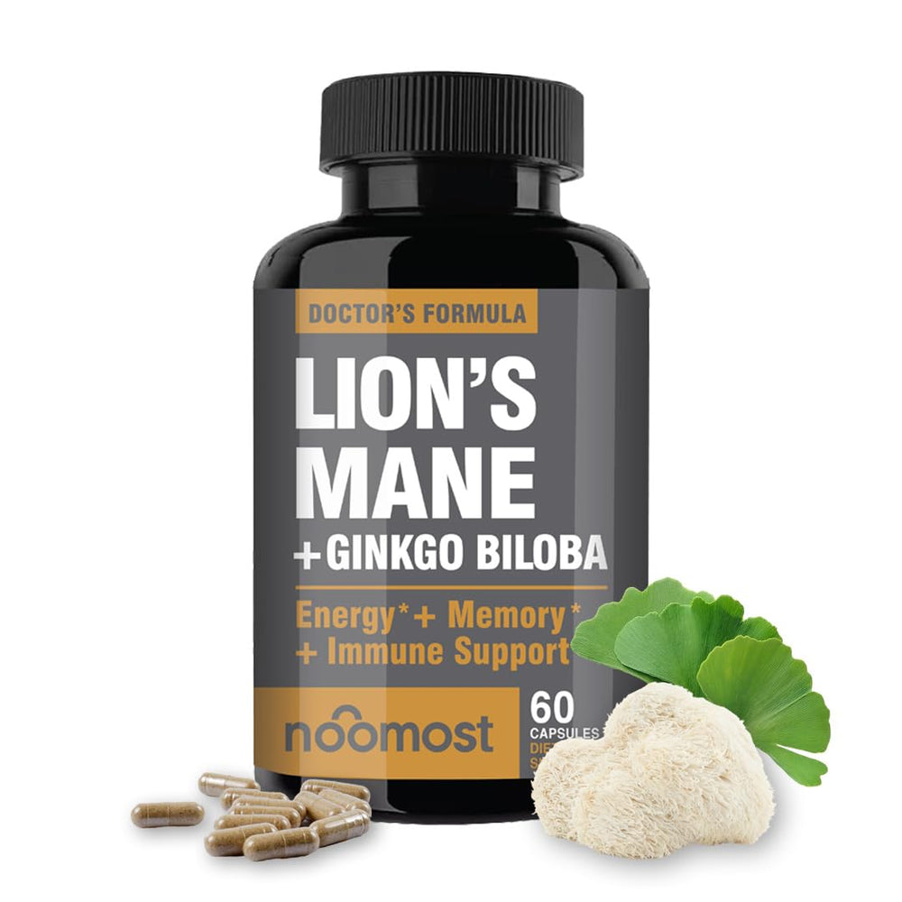 NooMost Lions Mane bottle with cognitive support.
