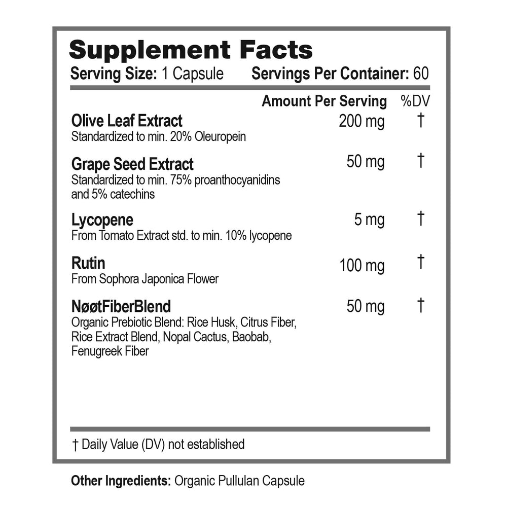 NØØT Cardio Care grape seed extract focus image for circulation.