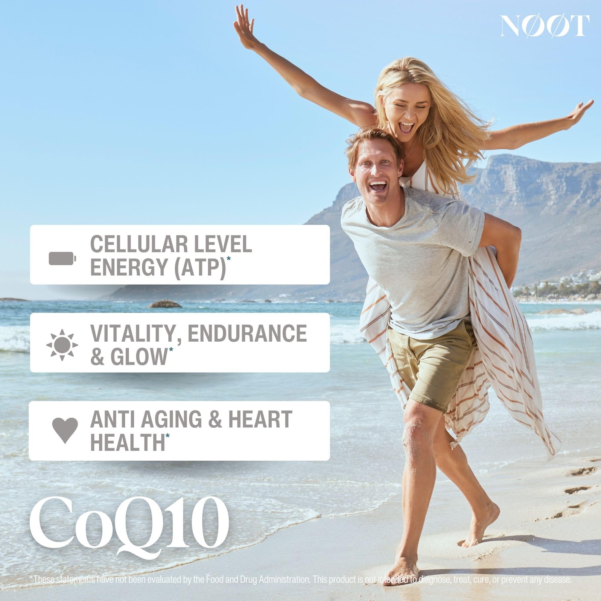 NOOT CoQ10 bottle pour shows easy daily capsules