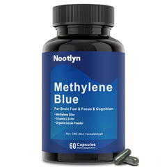 Nootlyn Methylene Blue bottle with label supports cognitive clarity.