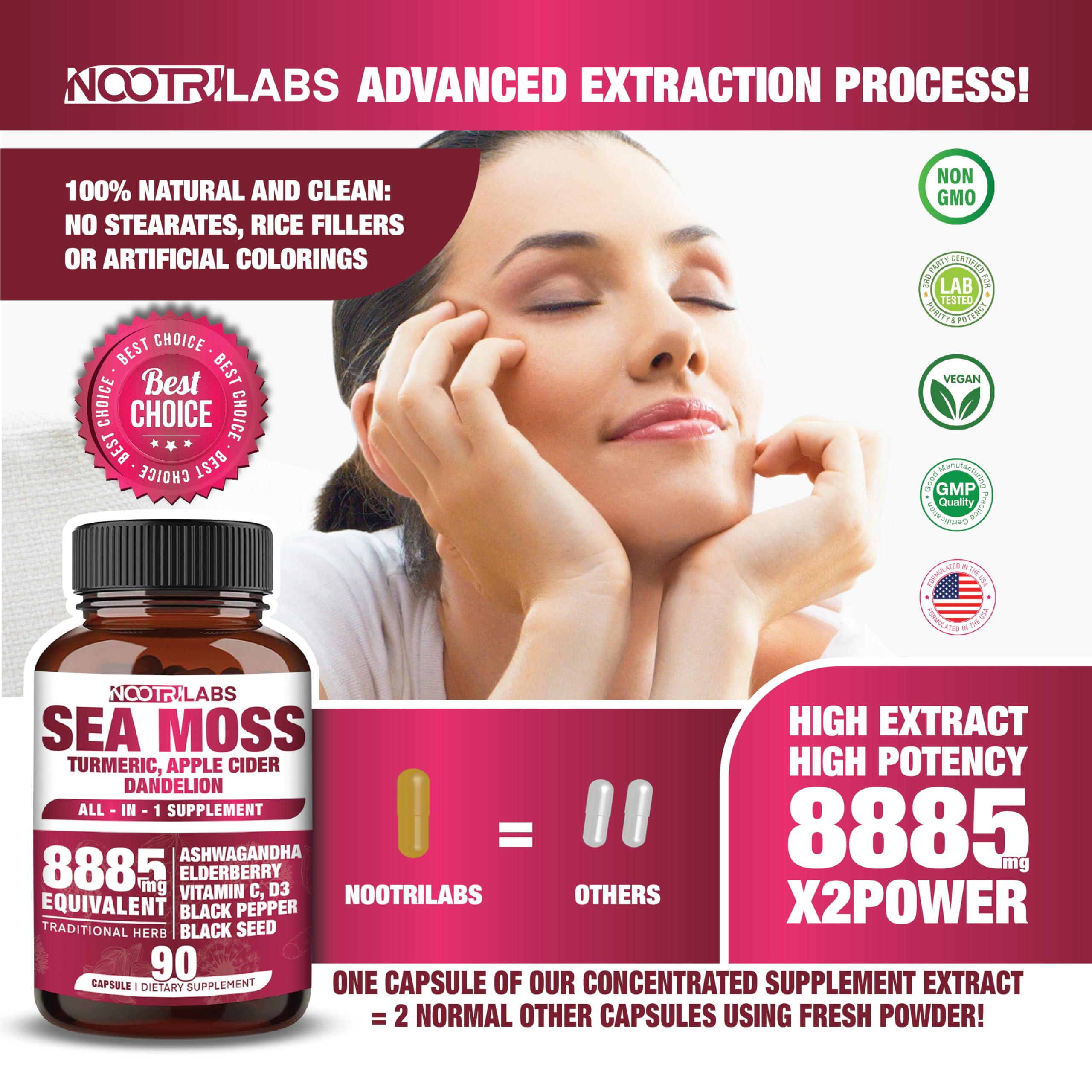 NootriLabs Naturals Elderberry capsules close-up for immune support