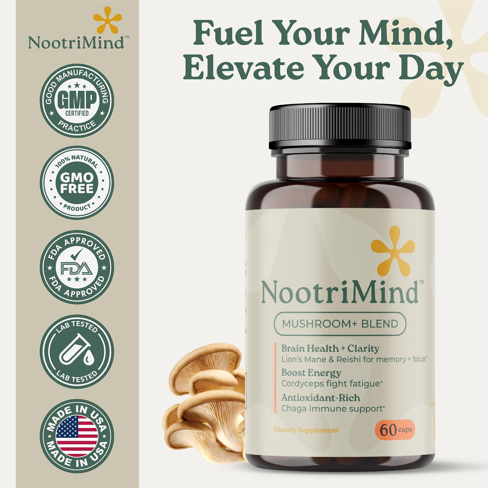 Nootrimind Cordyceps energy-boost pack hints at natural stamina.