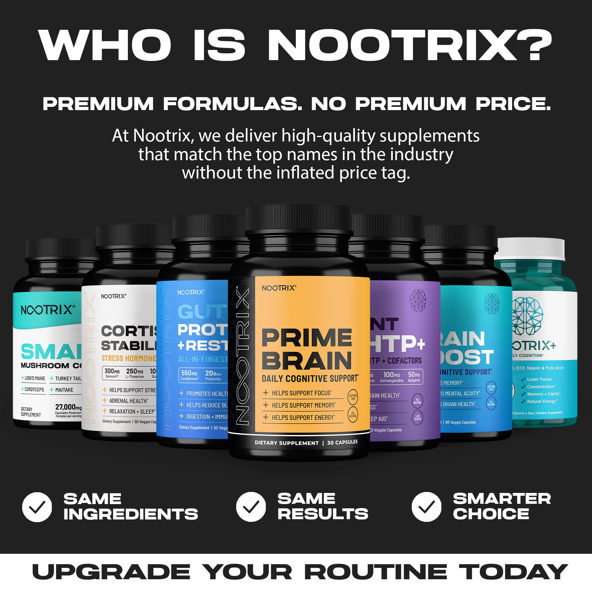 Nootrix Brain Plus packaging on a store shelf for easy comparison of benefits.
