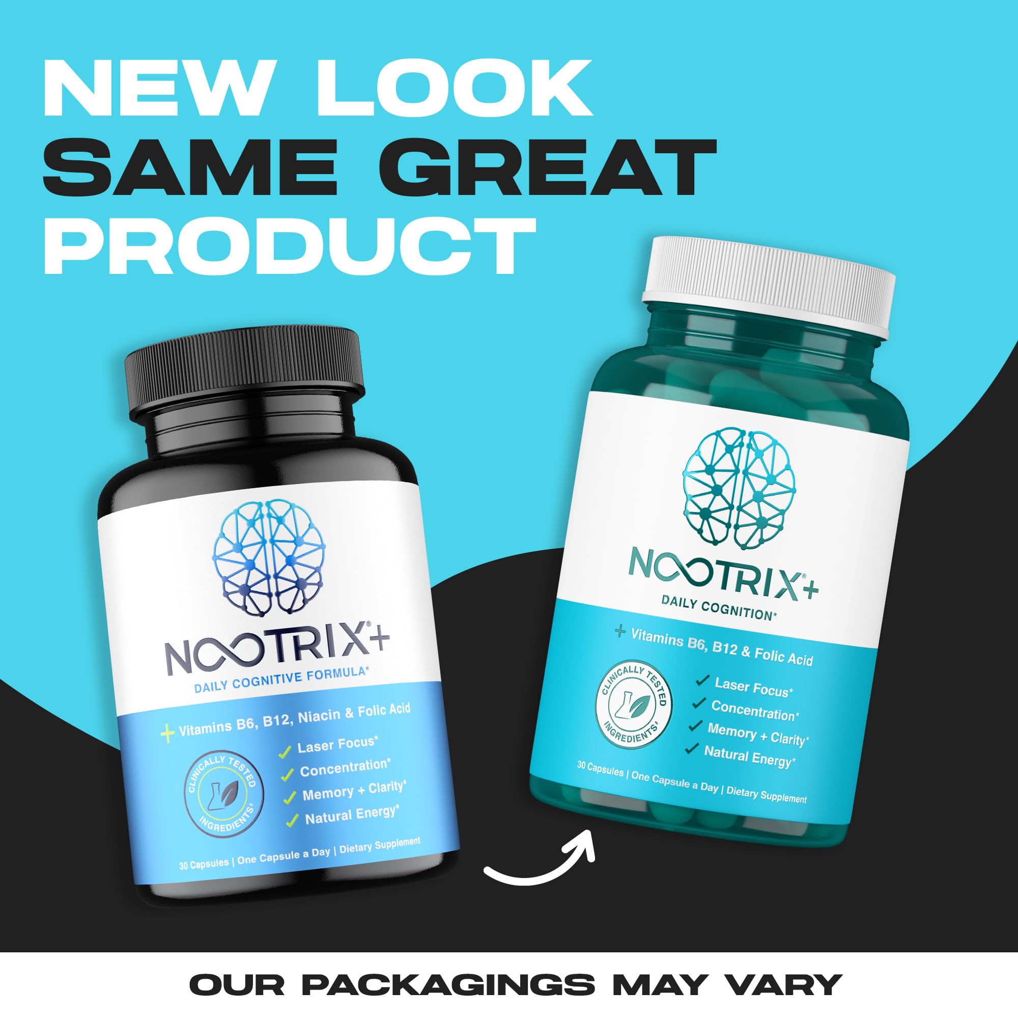 Nootrix Brain Plus vegetarian, gluten-free formula for mindful brain support.