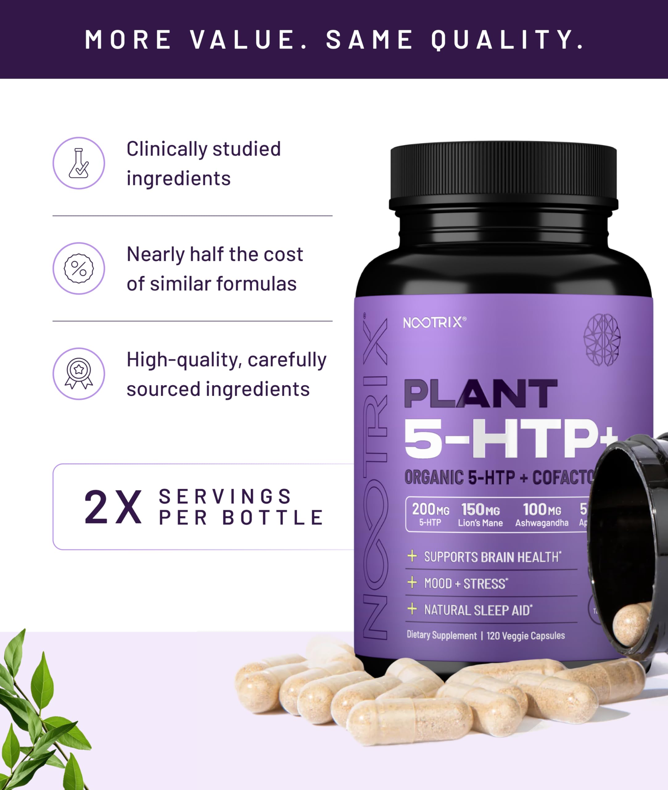 Evening routine scene with Nootrix 5-HTP+ for relaxed calm