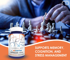 BaCognize label on bottle communicates ingredients and benefits for mindful daily routines.