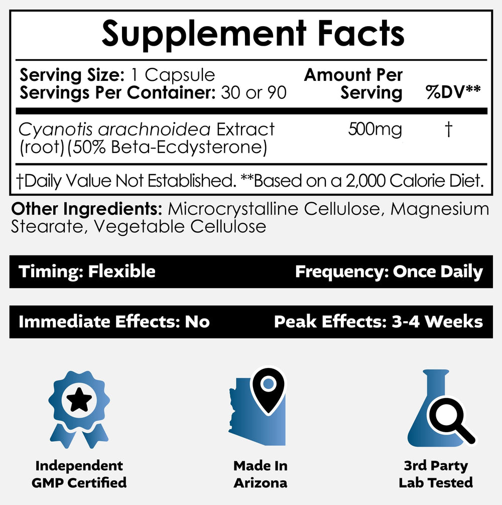Nootropics Depot Beta Ecdysterone capsules spilled illustrating ready-to-take form