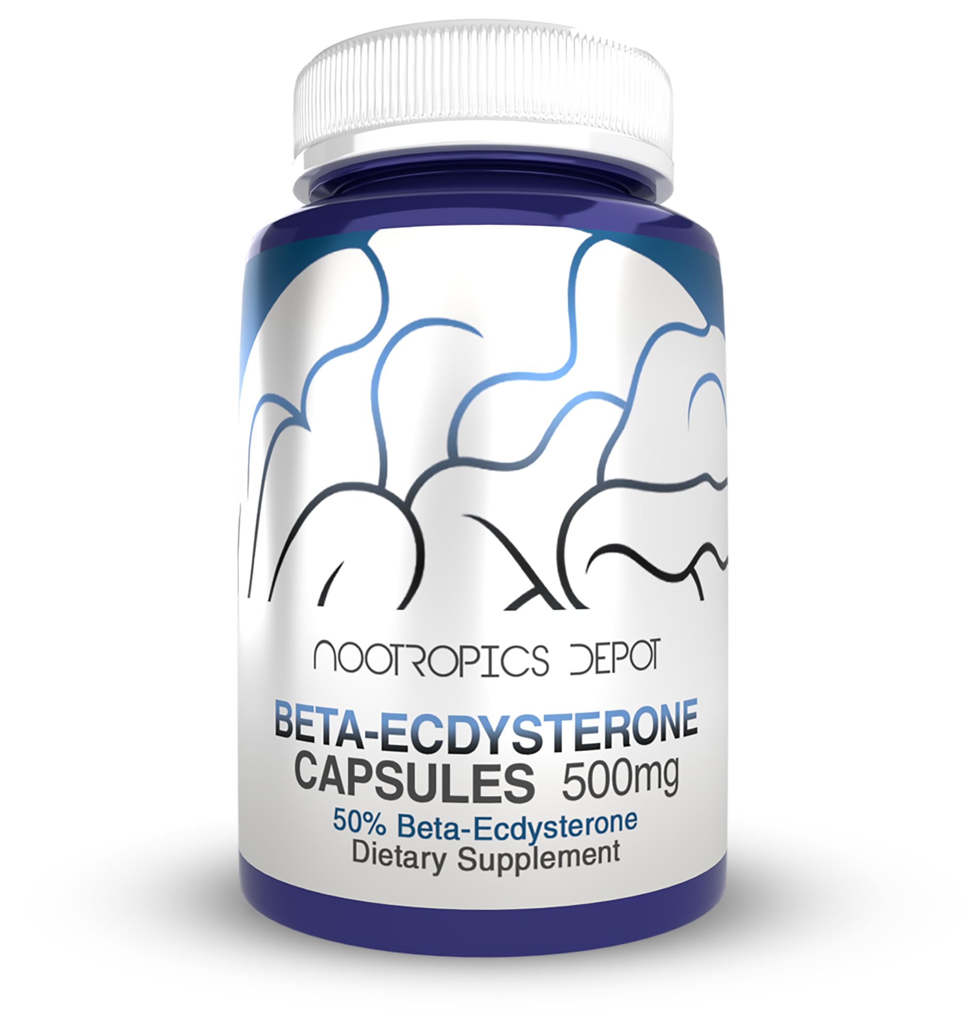 Nootropics Depot Beta Ecdysterone label detail with standardization info