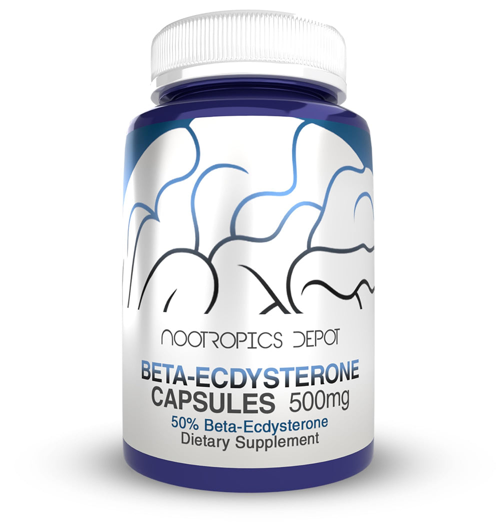 Nootropics Depot Beta Ecdysterone label detail with standardization info