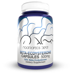 Nootropics Depot Beta Ecdysterone label detail with standardization info