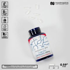 Nootropics Depot Cognizin capsules on a table ready for study or work tasks.
