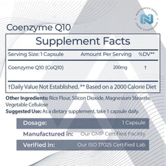 Nootropics Depot CoQ10 bottle front shows label and dosage for energy support.