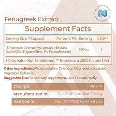 Nootropics Depot fenugreek capsules pour showing easy daily dosing.