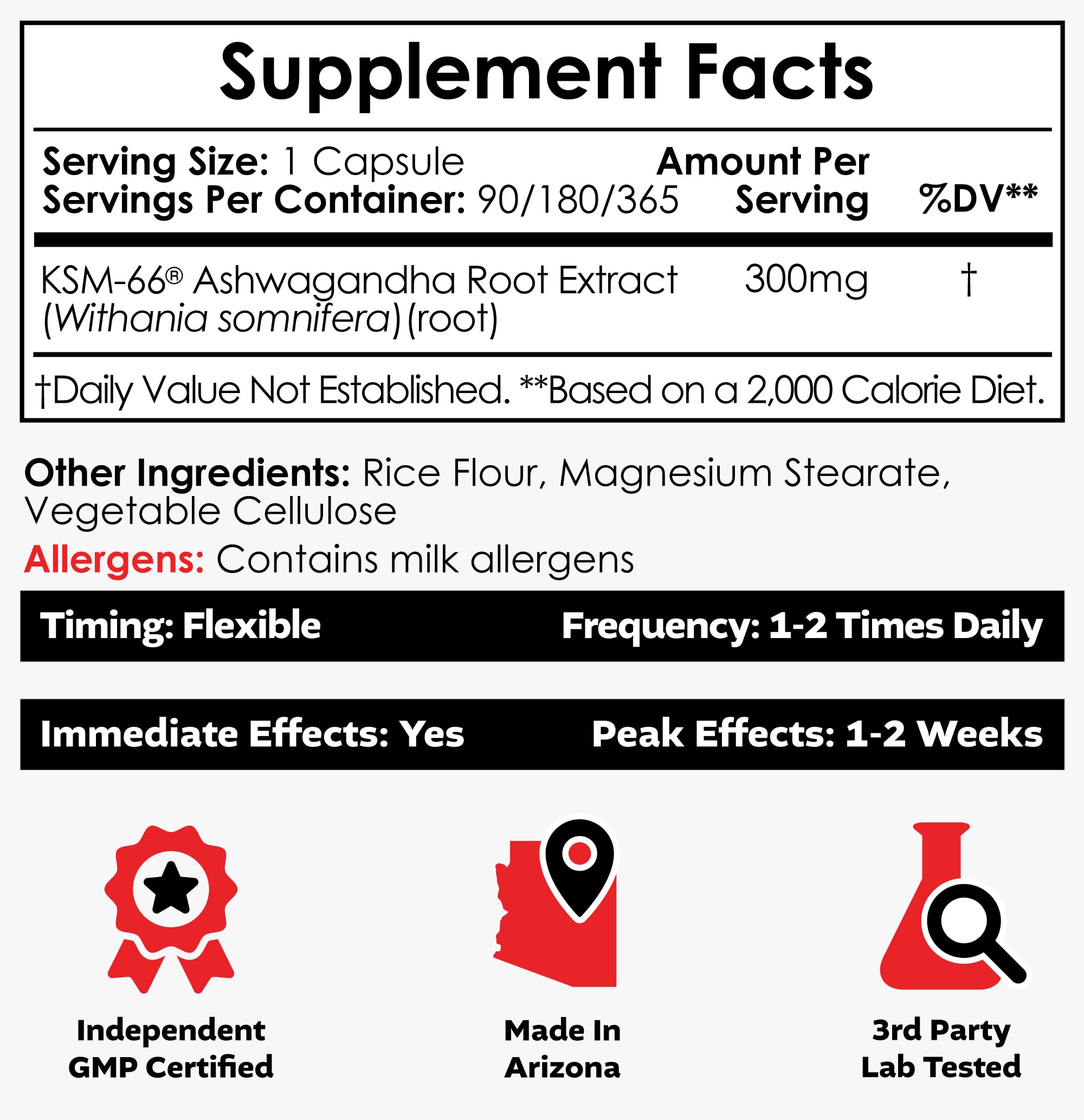 Nootropics Depot bottle label shows 300 mg per capsule for daily wellness.