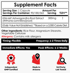 Nootropics Depot bottle label shows 300 mg per capsule for daily wellness.