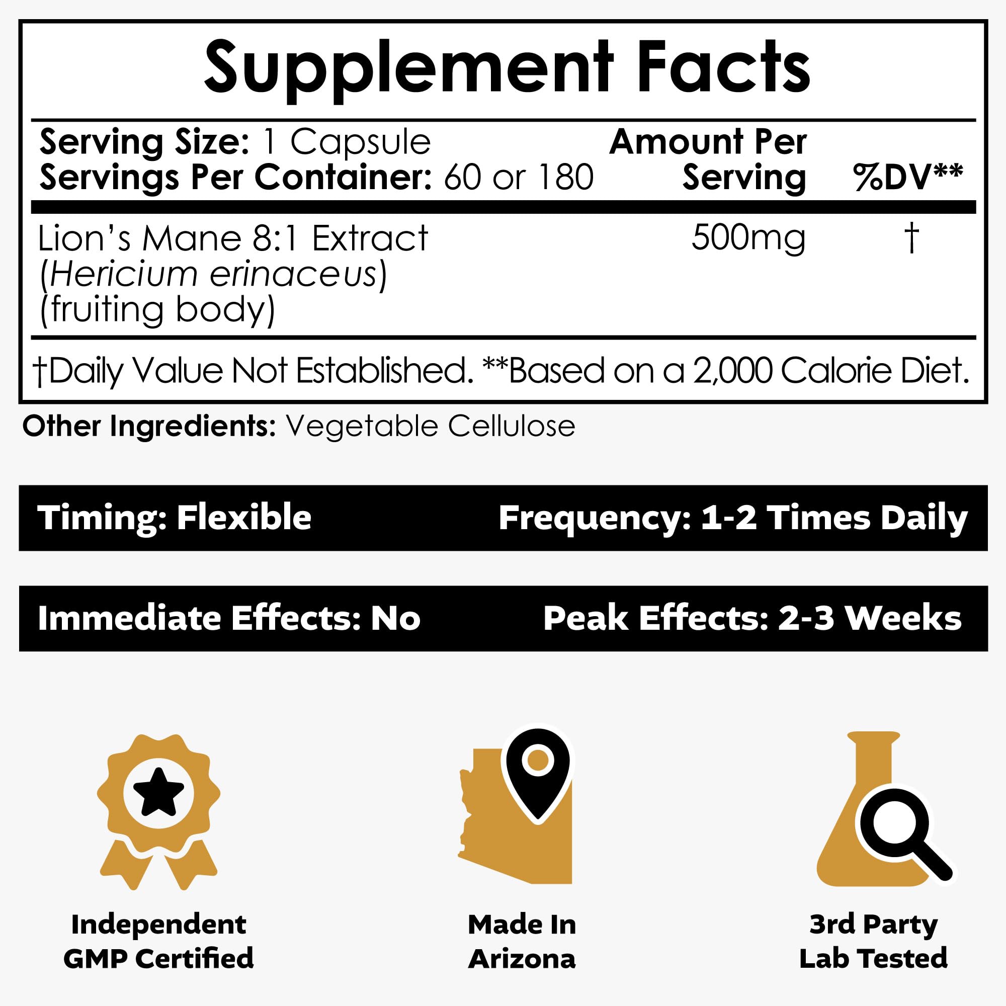 Nootropics Depot Lions Mane bottle front showing trusted cognitive wellness supplement.