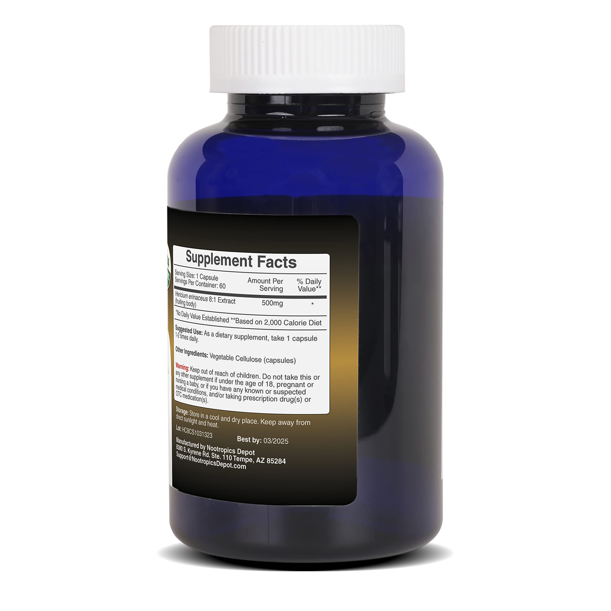 Nootropics Depot bottle on shelf ready for ongoing use.