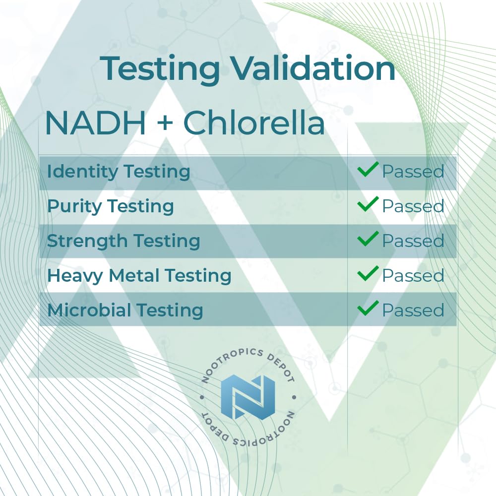 Compact bottle design makes NADH + Chlorella travel-friendly.