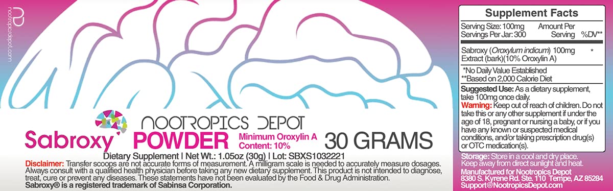 Oroxylin-A rich bottle label highlights standardized extract for cognitive support.
