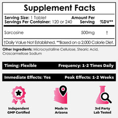 Nootropics Depot Sarcosine chewable 500 mg convenient daily dose