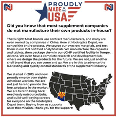 Nootropics Depot Sarcosine label closeup with key ingredient information