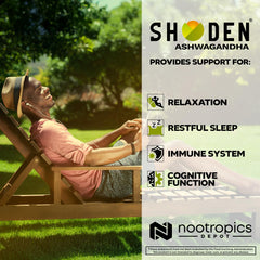 Nootropics Depot Shoden Ashwagandha daily-use scene suggests easy routine integration.
