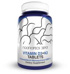 Nootropics Depot Vitamin D3 K2 bottle front view supports daily calcium absorption