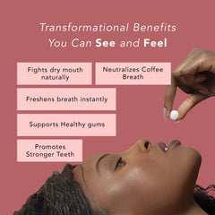 NOOZ Better Smile Mints packaging closeup emphasizes clean ingredients and premium quality.