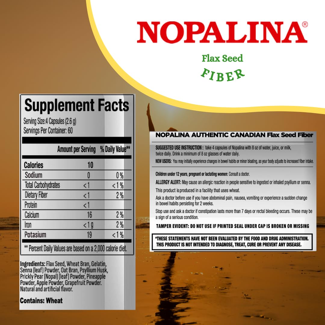Nopalina Flax Seed Plus Capsules texture closeup showing smooth capsule surface.