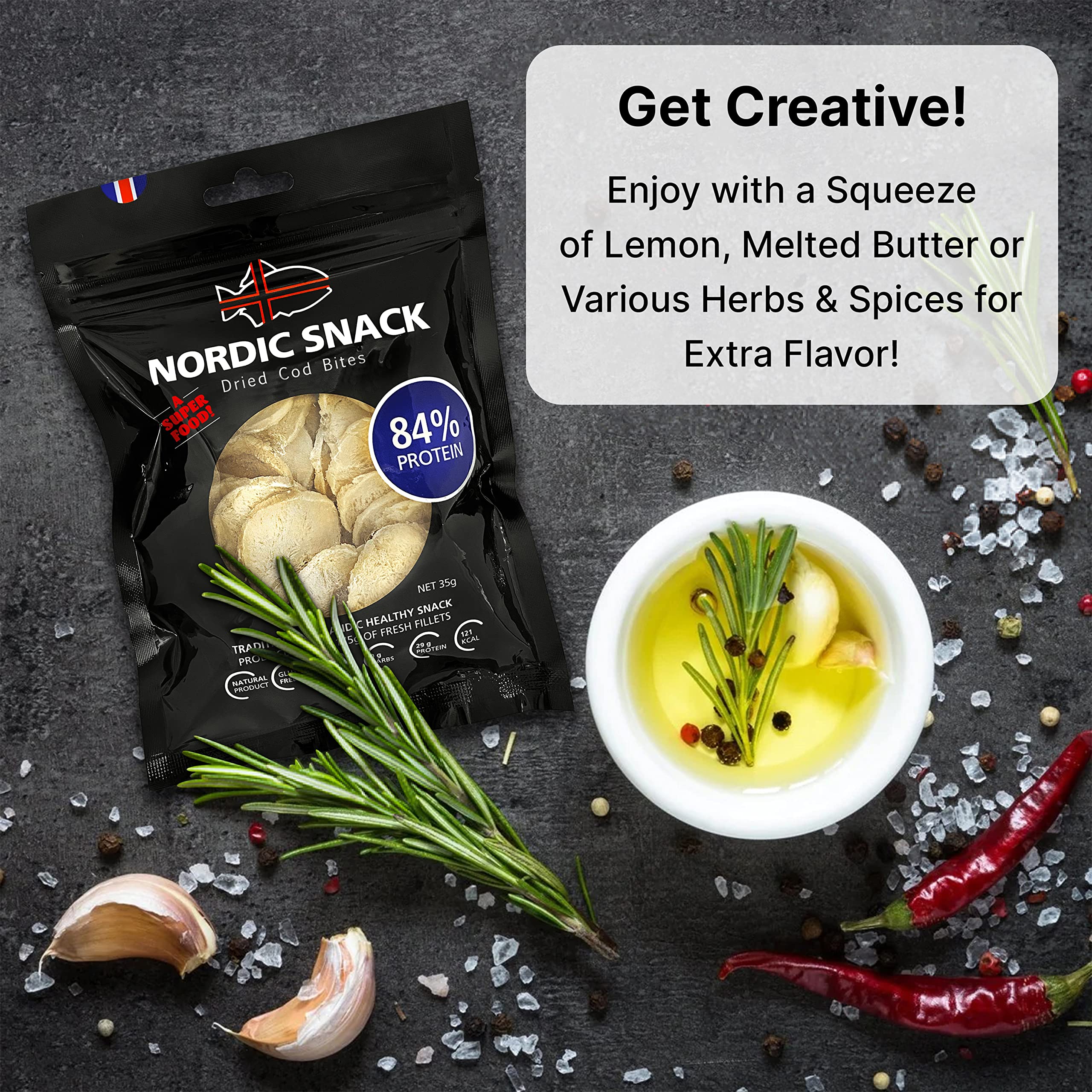 Nordic Catch keto-friendly snack with omega-3 and no added sugar.