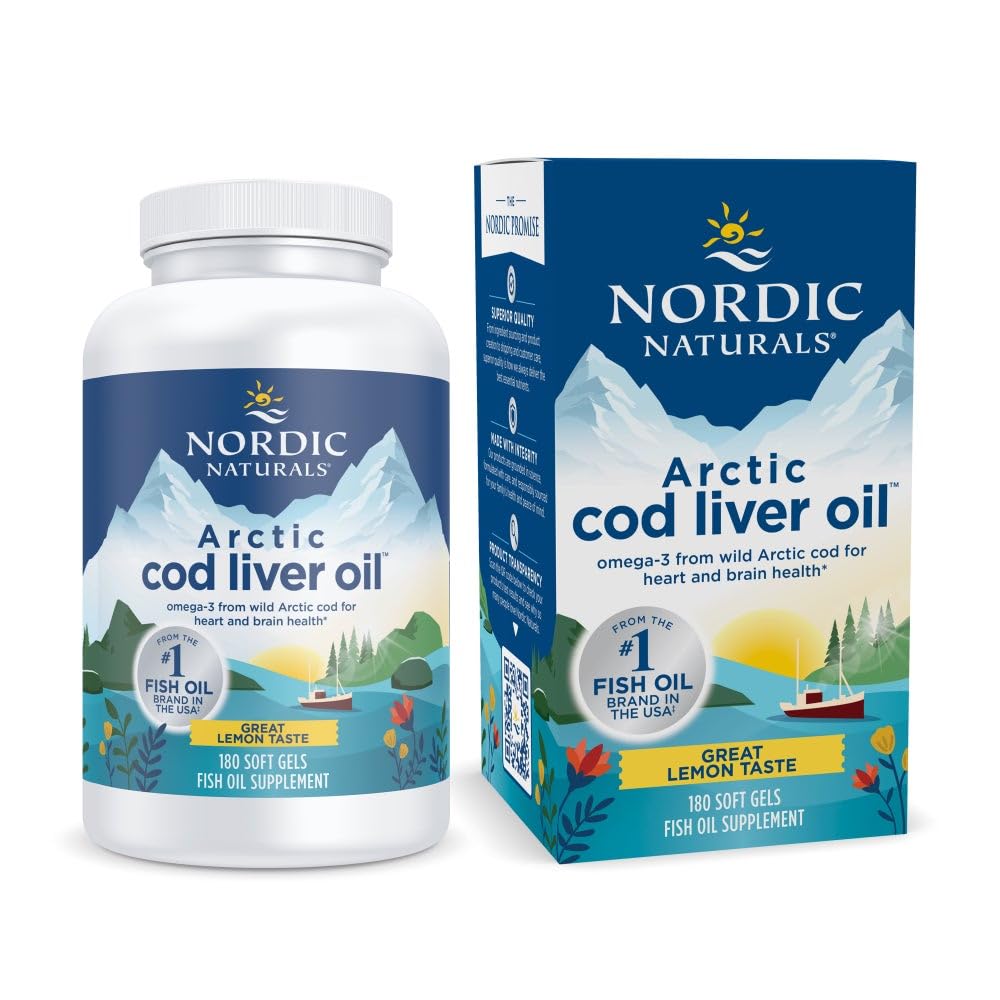 Nordic Naturals Arctic Cod Liver Oil Lemon bottle for daily omega-3 support