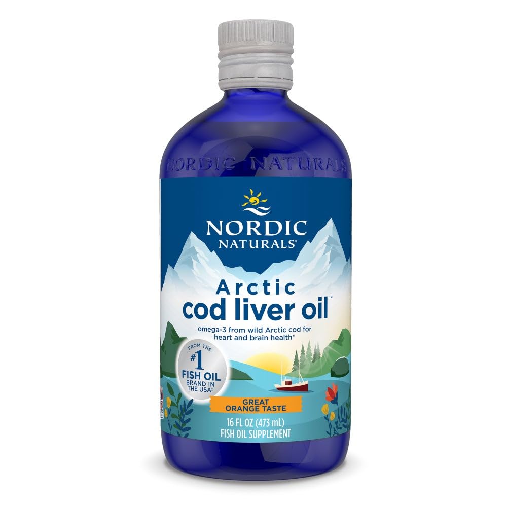 Nordic Naturals Arctic Cod Liver Oil orange bottle for daily omega-3 support