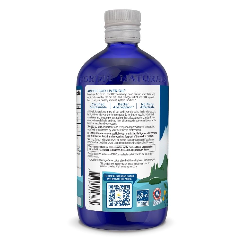 Nordic Naturals orange liquid being poured from the bottle