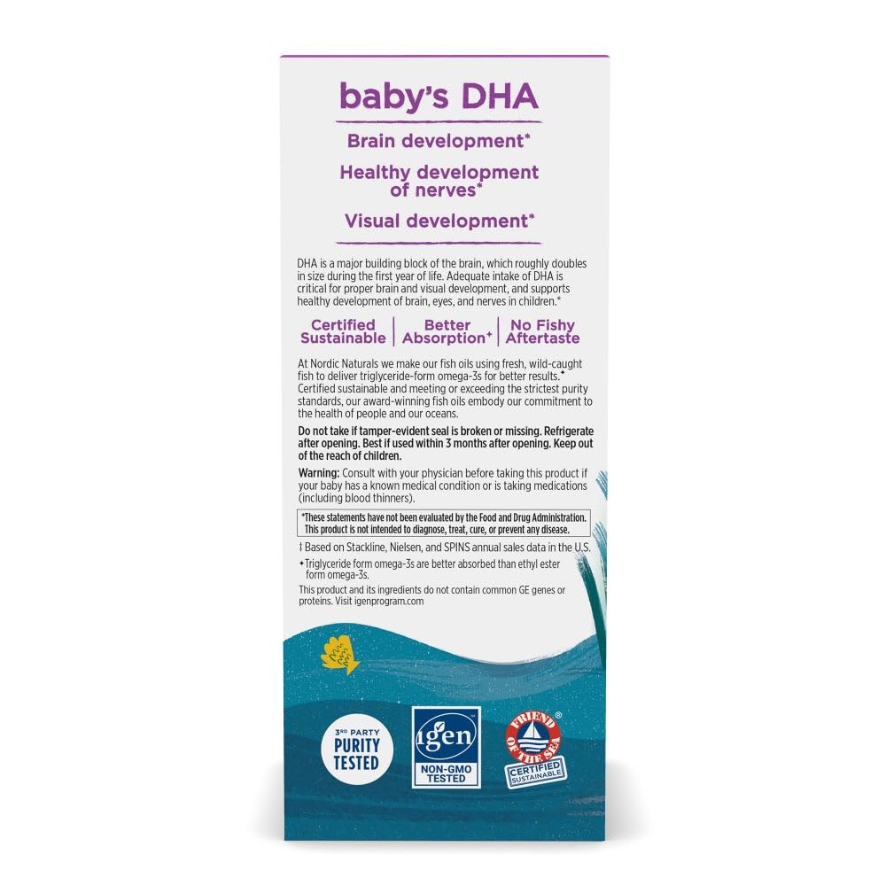 Nordic Naturals Baby’s DHA dropper dispensing gentle omega-3 for daily use