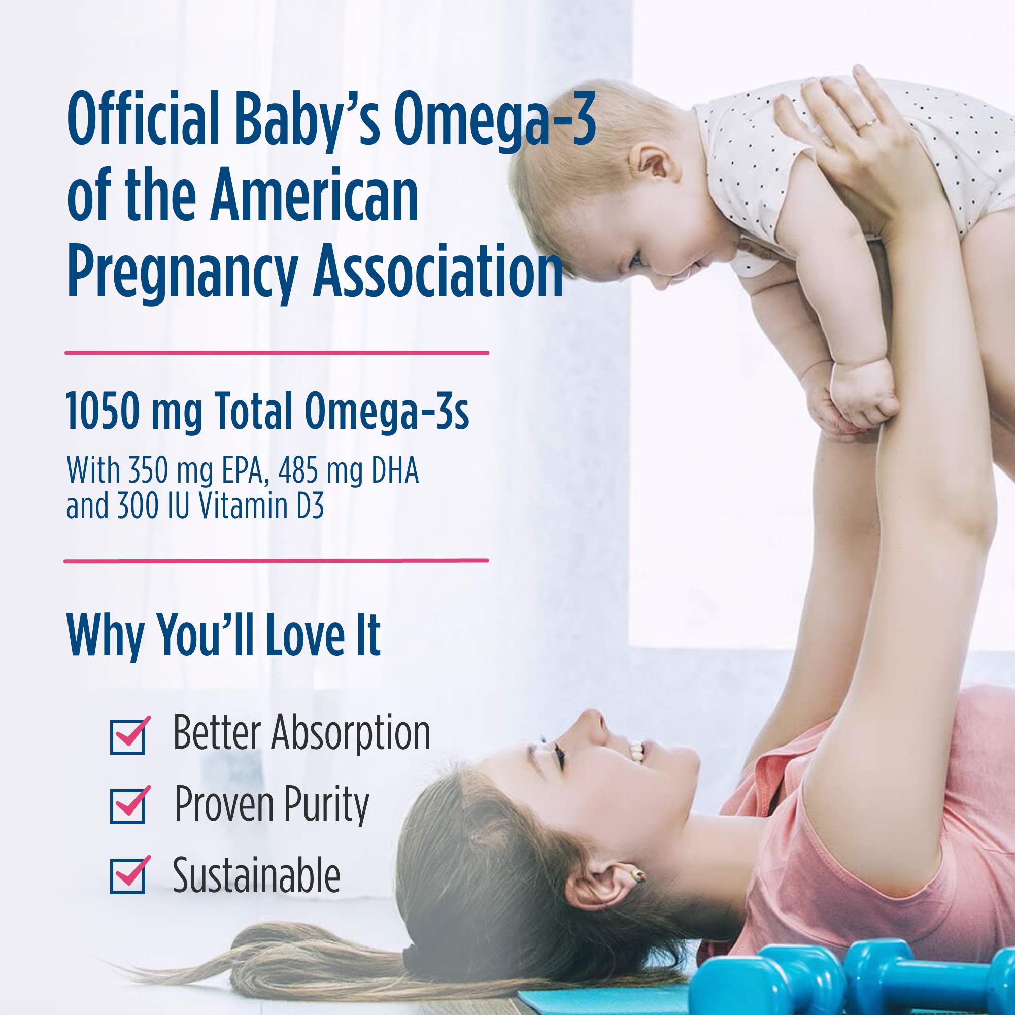 Nordic Naturals Baby's DHA sustainability badge on packaging highlighting ethical sourcing.